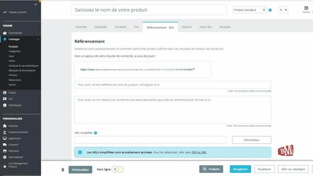 Balisage On-page Prestashop
