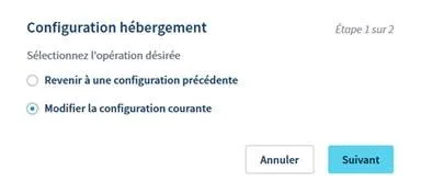 Modifier la configuration courante