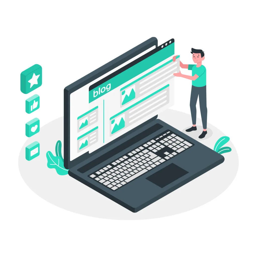contenu de site internet et blog, schéma dessin