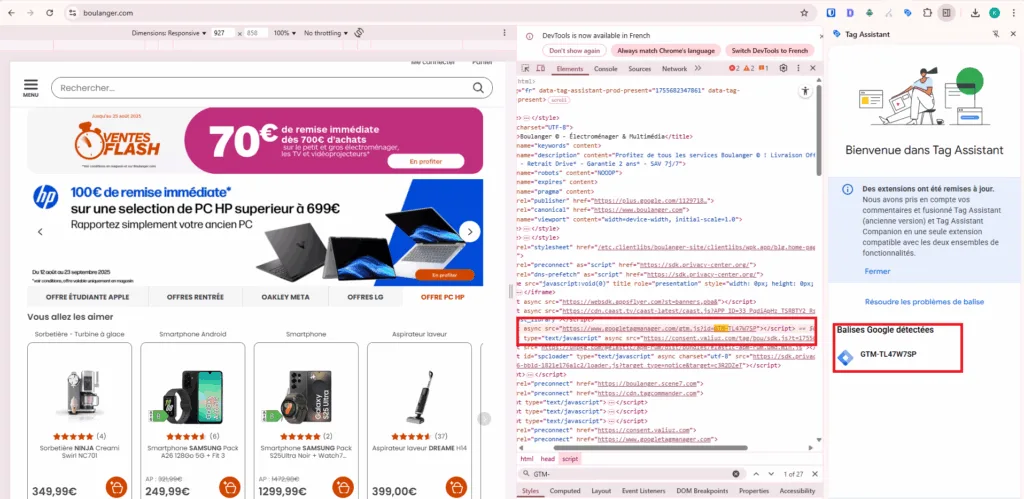 Vérifier le bon fonctionnement de Google Tag Manager