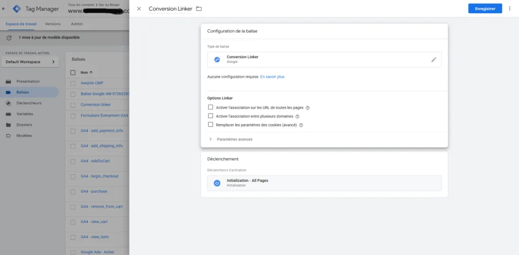 Configurer le conversion Linker 