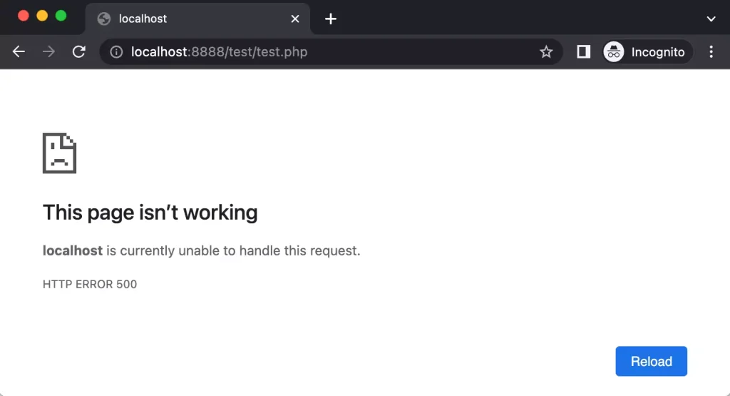 Erreur 500 Google Chrome