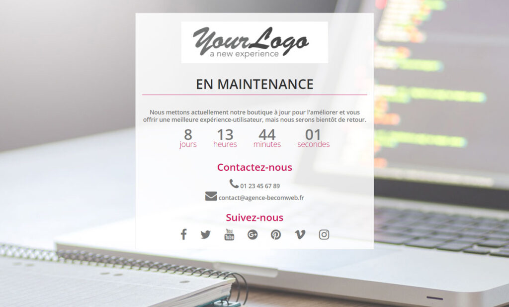 Créer une page de maintenance personnalisée pour votre Prestashop