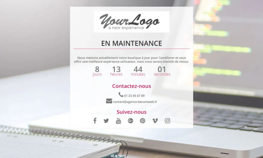Créer une page de maintenance personnalisée pour votre Prestashop
