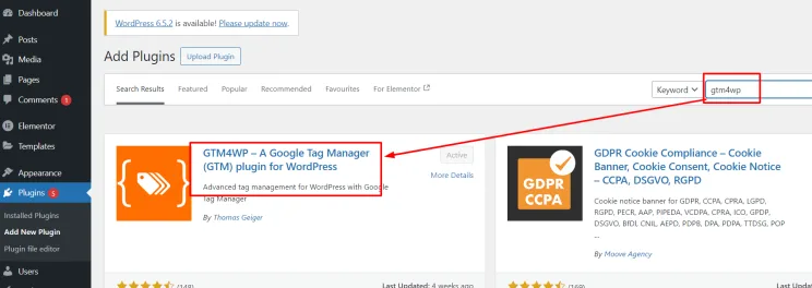 Installer GTM4WP
