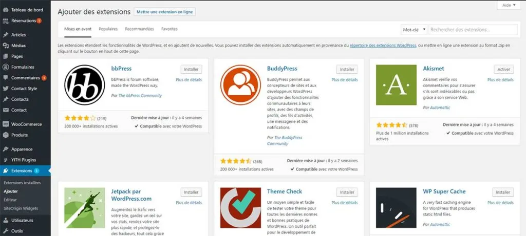 Extensions WordPress