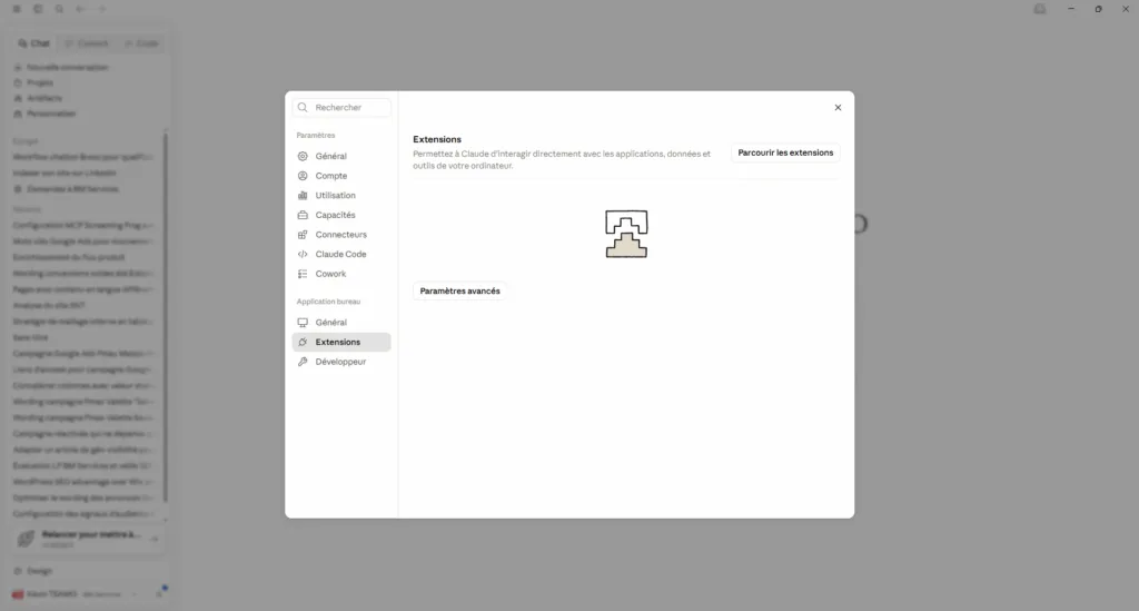 Ajouter une extension à Claude